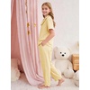 image:imageFlygo Girls Clothing Sets Gingham Ruffle Cotton 2 Piece Outfits Kids Short Sleeve Button Down Top Pants Set Cute Plaid OutfitYellow