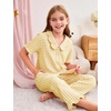 image:imageFlygo Girls Clothing Sets Gingham Ruffle Cotton 2 Piece Outfits Kids Short Sleeve Button Down Top Pants Set Cute Plaid OutfitYellow