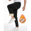 image:imageFlygo Mens Warm Jogger Pants Winter Fleece Pants Active Athletic Sherpa Lined SweatpantsBlack
