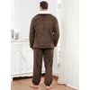 image:imageFlygo Mens Pajamas Set Winter Warm Coral Fleece Pajamas Fuzzy Pants Lounge Set Loose Plush SleepwearBrown