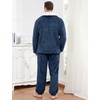 image:imageFlygo Mens Pajamas Set Winter Warm Coral Fleece Pajamas Fuzzy Pants Lounge Set Loose Plush SleepwearDarkblue