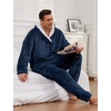 image:imageFlygo Mens Pajamas Set Winter Warm Coral Fleece Pajamas Fuzzy Pants Lounge Set Loose Plush SleepwearDarkblue