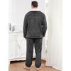 image:imageFlygo Mens Pajamas Set Winter Warm Coral Fleece Pajamas Fuzzy Pants Lounge Set Loose Plush SleepwearDarkgrey