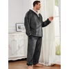 image:imageFlygo Mens Pajamas Set Winter Warm Coral Fleece Pajamas Fuzzy Pants Lounge Set Loose Plush SleepwearDarkgrey