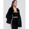 image:imageFlygo Women Faux Fur Coat Fluffy Long Sleeve Open Front Cropped Furry Jacket Shaggy 2026 Warm Winter Outwear with PocketsBlack