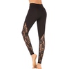 image:imageFlygo Womens Ankle Length Splicing Yoga Pants Workout Running Leggings XLarge Black