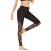 image:imageFlygo Womens Ankle Length Splicing Yoga Pants Workout Running Leggings XLarge Black