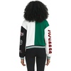image:imageFlygo Womens Cropped Baseball Jacket Color Block Print Y2k Varsity Bomber Uniform StreetwearGreen