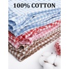 image:imageFlygo Womens Gingham Pants Y2K Cotton Wide Leg Ruffle Hem Lounge Pants Plaid Elastic Wasited Trouser with PocketsBlueS