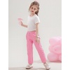 image:imageFlygo Girls Plaid Wide Leg Pants Gingham Elastic Waist Trousers Cute Print Bottoms with Slant PocketsRed 1314 Years