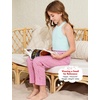 image:imageFlygo Girls Plaid Wide Leg Pants Gingham Elastic Waist Trousers Cute Print Bottoms with Slant PocketsRed 1314 Years