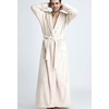 image:imageFlygo Mens Sherpa Lined Flannel Long Bathrobe Sleepwear with HoodieBeige