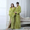 image:imageFlygo Mens Sherpa Lined Flannel Long Bathrobe Sleepwear with HoodieGreen