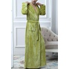 image:imageFlygo Mens Sherpa Lined Flannel Long Bathrobe Sleepwear with HoodieGreen