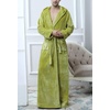image:imageFlygo Mens Sherpa Lined Flannel Long Bathrobe Sleepwear with HoodieGreen