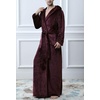 image:imageFlygo Mens Sherpa Lined Flannel Long Bathrobe Sleepwear with HoodieWine Red