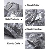 image:imageFlygo Womens Metallic Shiny Cropped Puffer Jacket Coat  Long Sleeve Padded Short Down Coat Winter Warm Stand Collar Side Pockets Waterproof Y2K Streetwear Rave Party FestivalsSilver