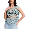 image:imageFlygo Hollow Out Floral Lace Vest Crop Top for Women 2026 Going Out Tops  Sleeveless Crochet Tops Cropped Summer Y2K Coverup Lightweight Breathable Seethrough Top Sexy Party VacationLight Green