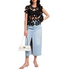 image:imageFlygo Hollow Out Floral Lace Vest Crop Top for Women 2026 Going Out Tops  Sleeveless Crochet Tops Cropped Summer Y2K Coverup Lightweight Breathable Seethrough Top Sexy Party VacationBlack