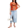 image:imageFlygo Hollow Out Floral Lace Vest Crop Top for Women 2026 Going Out Tops  Sleeveless Crochet Tops Cropped Summer Y2K Coverup Lightweight Breathable Seethrough Top Sexy Party VacationOrange