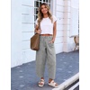 image:imageFlygo Women Casual Striped Barrel Pants Cotton Elastic Wide Leg Crop PantsBlack