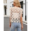 image:imageFlygo Hollow Out Floral Lace Top for women 2026 Summer Crop Going Out Tops  Sleeveless Crochet Tops Seethrough Top Cropped Y2K Cover up Lightweight Breathable Party Vacation Sexy Blouse TopBeige