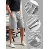 image:imageFlygo Mens 3 Pack Athletic Sweat Shorts Acid Washed Pants with Pockets  260Gsm Acid Washed Cotton Elastic Drawstring Waist Multi Pockets Retro Design 3Pack For Sports And Casual WearBlackdarkgreylightgrey