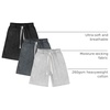 image:imageFlygo Mens 3 Pack Athletic Sweat Shorts Acid Washed Pants with Pockets  260Gsm Acid Washed Cotton Elastic Drawstring Waist Multi Pockets Retro Design 3Pack For Sports And Casual WearBlackdarkgreylightgrey