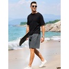 image:imageFlygo Mens 3 Pack Athletic Sweat Shorts Acid Washed Pants with Pockets  260Gsm Acid Washed Cotton Elastic Drawstring Waist Multi Pockets Retro Design 3Pack For Sports And Casual WearBlackdarkgreylightgrey