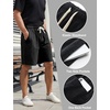image:imageFlygo Mens 3 Pack Athletic Sweat Shorts Acid Washed Pants with Pockets  260Gsm Acid Washed Cotton Elastic Drawstring Waist Multi Pockets Retro Design 3Pack For Sports And Casual WearBlackblackblack