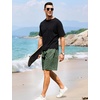 image:imageFlygo Mens 3 Pack Athletic Sweat Shorts Acid Washed Pants with Pockets  260Gsm Acid Washed Cotton Elastic Drawstring Waist Multi Pockets Retro Design 3Pack For Sports And Casual WearBlackdarkgreyarmygreen