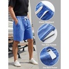 image:imageFlygo Mens 3 Pack Athletic Sweat Shorts Acid Washed Pants with Pockets  260Gsm Acid Washed Cotton Elastic Drawstring Waist Multi Pockets Retro Design 3Pack For Sports And Casual WearBlackdarkgreyblue