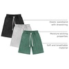 image:imageFlygo Mens 3 Pack Athletic Sweat Shorts Acid Washed Pants with Pockets  260Gsm Acid Washed Cotton Elastic Drawstring Waist Multi Pockets Retro Design 3Pack For Sports And Casual WearBlacklightgreygreen