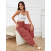 image:imageFlygo Womens Flowy Drawstring Wide Leg Pants with Side Pockets  Lightweight Breathable Fabric Elastic Drawstring Waist Loose Wide Leg Fit Big Side Pockets for Casual Daily WearDusty Rose