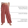 image:imageFlygo Womens Flowy Drawstring Wide Leg Pants with Side Pockets  Lightweight Breathable Fabric Elastic Drawstring Waist Loose Wide Leg Fit Big Side Pockets for Casual Daily WearDusty Rose