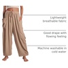 image:imageFlygo Womens Flowy Drawstring Wide Leg Pants with Side Pockets  Lightweight Breathable Fabric Elastic Drawstring Waist Loose Wide Leg Fit Big Side Pockets for Casual Daily WearKhaki