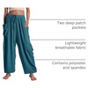 image:imageFlygo Womens Flowy Drawstring Wide Leg Pants with Side Pockets  Lightweight Breathable Fabric Elastic Drawstring Waist Loose Wide Leg Fit Big Side Pockets for Casual Daily WearLake Blue
