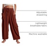 image:imageFlygo Womens Flowy Drawstring Wide Leg Pants with Side Pockets  Lightweight Breathable Fabric Elastic Drawstring Waist Loose Wide Leg Fit Big Side Pockets for Casual Daily WearRust