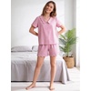 image:imageFlygo Womens Gingham Pajamas Set Cotton Plaid 2 Piece Pjs Set Sleepwear  100 Cotton Lounge Sets Scalloped Collar Shirt Short Sleeve Button Y2K Shorts Elastic Waist Pockets Summer OutfitsPink
