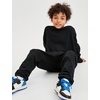 image:imageFlygo Boys Girls 2 Piece Outfits Fleece Kids Sweatsuit Crewneck Sweatshirt and Sweatpants Tracksuit Clothing SetBlackS