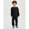 image:imageFlygo Boys Girls 2 Piece Outfits Fleece Kids Sweatsuit Crewneck Sweatshirt and Sweatpants Tracksuit Clothing SetBlackS
