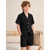 image:imageFlygo Boys Summer 2 Piece Textured Beach Outfit Shirt and Shorts SetBlack