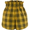 image:imageFlygo Womens Casual Summer Hot Pants High Waist Bow Plaid Shorts Medium Yellow