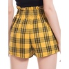 image:imageFlygo Womens Casual Summer Hot Pants High Waist Bow Plaid Shorts Medium Yellow