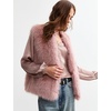 image:imageFlygo Womens Sleeveless Fluffy Faux Fur Open Front Winter Vest  Soft Fluffy Faux Fur Fabric Sleeveless Cut Open Front Design Round Neckline Light Warm Outerwear Daily Party MatchingPink