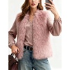 image:imageFlygo Womens Sleeveless Fluffy Faux Fur Open Front Winter Vest  Soft Fluffy Faux Fur Fabric Sleeveless Cut Open Front Design Round Neckline Light Warm Outerwear Daily Party MatchingPink