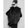 image:imageFlygo Womens Sleeveless Fluffy Faux Fur Open Front Winter Vest  Soft Fluffy Faux Fur Fabric Sleeveless Cut Open Front Design Round Neckline Light Warm Outerwear Daily Party MatchingBlack