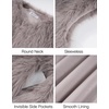 image:imageFlygo Womens Sleeveless Fluffy Faux Fur Open Front Winter Vest  Soft Fluffy Faux Fur Fabric Sleeveless Cut Open Front Design Round Neckline Light Warm Outerwear Daily Party MatchingTaupe