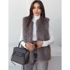 image:imageFlygo Womens Sleeveless Fluffy Faux Fur Open Front Winter Vest  Soft Fluffy Faux Fur Fabric Sleeveless Cut Open Front Design Round Neckline Light Warm Outerwear Daily Party MatchingTaupe