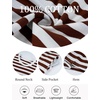 image:imageFlygo Womens Summer T Shirt Dress Cotton Striped Mini Shift Dress  Loose Fit Crewneck Short Sleeve Plain Solid Color Above Knee Length Two Side Pockets Short Vacation Beach Tunic SundressBrownwhite